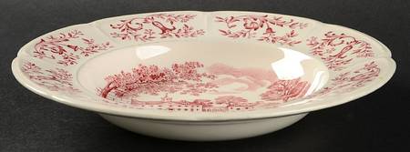 Mount Vernon Pink Rim Soup Bowl