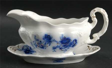 Neapolitan (Gold Accent) Gravy Boat & Underplate