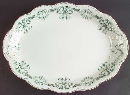 Newport (Gold Trim) 16" Oval Serving Platter
