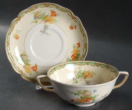 Ningpo Flat Cream Soup Bowl & Saucer Set