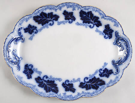 Normandy (Flow Blue) 16" Oval Serving Platter