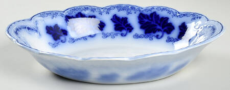 Normandy (Flow Blue) 9" Oval Vegetable Bowl