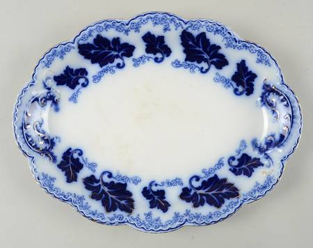 Normandy (Flow Blue) 11" Oval Serving Platter