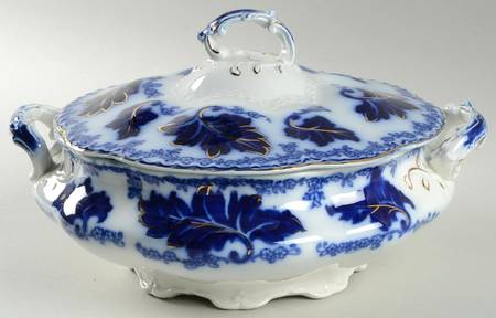 Normandy (Flow Blue) Round Covered Vegetable