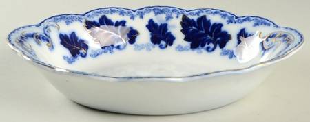 Normandy (Flow Blue) 9" Oval Vegetable Bowl