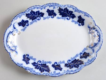 Normandy (Flow Blue) 9" Oval Serving Platter