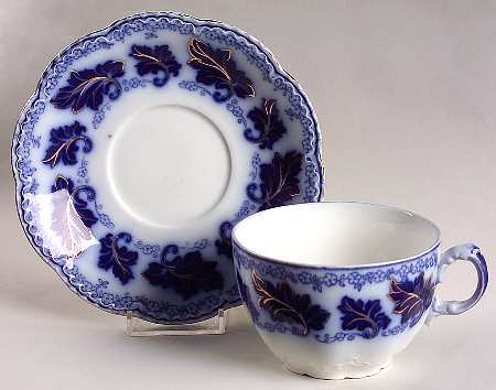 Normandy (Flow Blue) Oversized Cup & Saucer Set