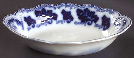 Normandy (Flow Blue) 9" Oval Vegetable Bowl