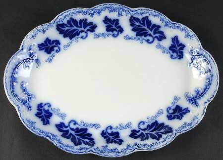 Normandy (Flow Blue) 14" Oval Serving Platter