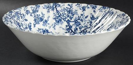 Old Bradbury Blue (White Background) 10" Large Salad Serving Bowl