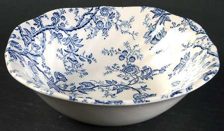 Old Bradbury Blue (Cream Background) Square Cereal Bowl