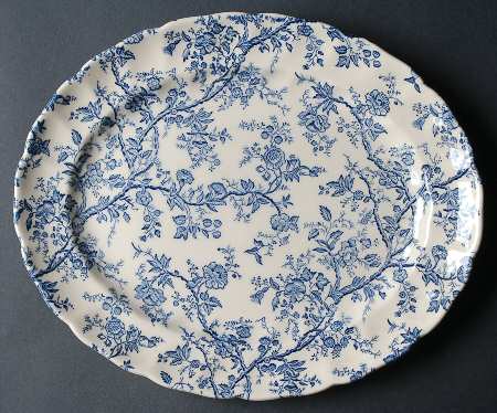 Old Bradbury Blue (Cream Background) 11" Oval Serving Platter