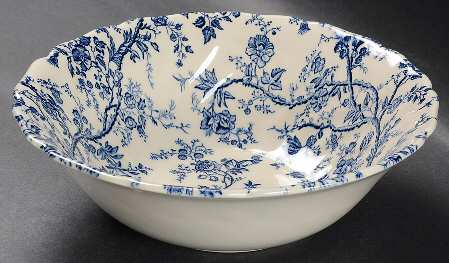 Old Bradbury Blue (Cream Background) 8" Round Vegetable Bowl