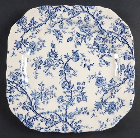 Old Bradbury Blue (Cream Background) Square Salad Plate