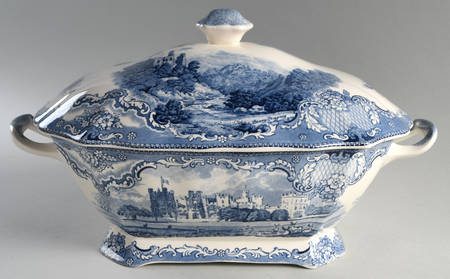 Old Britain Castles Blue (Made in England) Rectangular Tureen & Lid