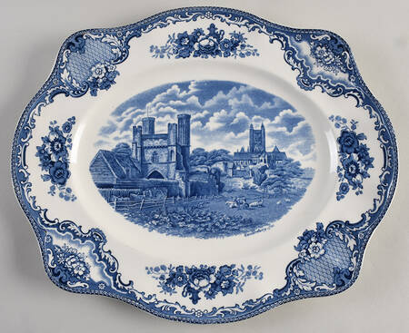 Old Britain Castles Blue (Made in England) 13" Oval Serving Platter