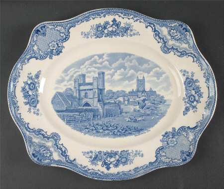 Old Britain Castles Blue (Made in England) 14" Oval Serving Platter
