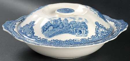 Old Britain Castles Blue (Made in England) Round Covered Vegetable