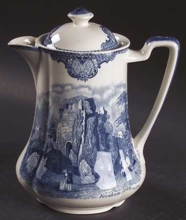Old Britain Castles Blue (Made in England) Hot Water Jug & Lid