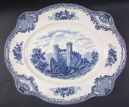 Old Britain Castles Blue (Made in England) 17" Oval Serving Platter