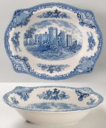 Old Britain Castles Blue (Made in England) 8" Oval Vegetable Bowl