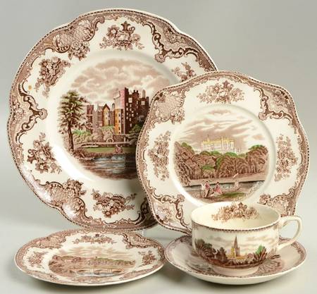 Old Britain Castles Brown Multicolor 5 Piece Place Setting