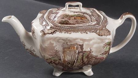 Old Britain Castles Brown Multicolor Teapot & Lid by Johnson Brothers