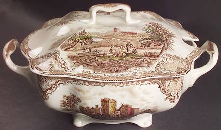 Old Britain Castles Brown Multicolor Rectangular Tureen & Lid by Johnson Brothers