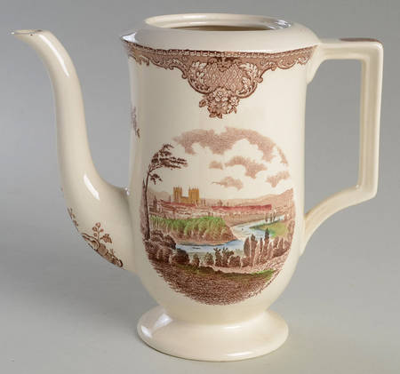 Old Britain Castles Brown Multicolor Coffee Pot No Lid by Johnson Brothers
