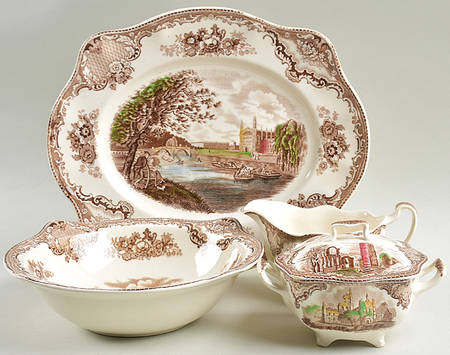 Old Britain Castles Brown Multicolor 5 Piece Hostess Set