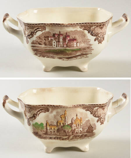 Old Britain Castles Brown Multicolor Sugar Bowl No Lid