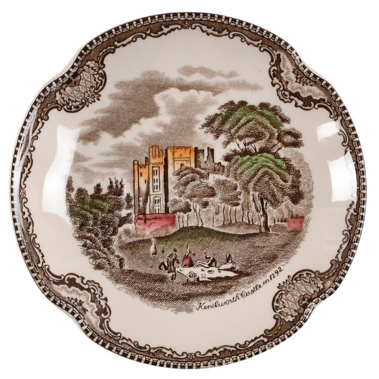 Old Britain Castles Brown Multicolor Saucer for Flat Cup by Johnson Brothers
