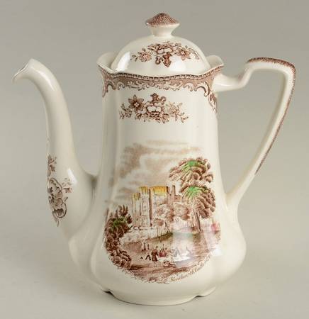 Old Britain Castles Brown Multicolor Small Coffee Pot & Lid