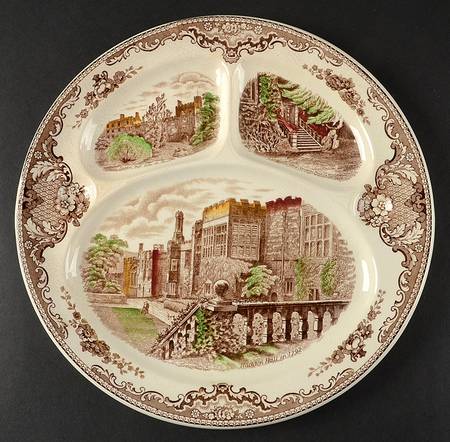 Old Britain Castles Brown Multicolor Grill Plate