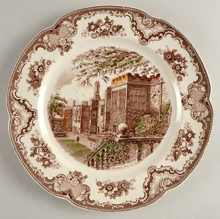 Old Britain Castles Brown Multicolor 12" Chop Plate (Round Platter)