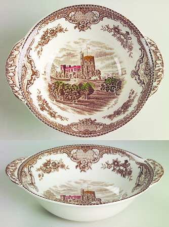 Old Britain Castles Brown Multicolor Lugged Cereal Bowl