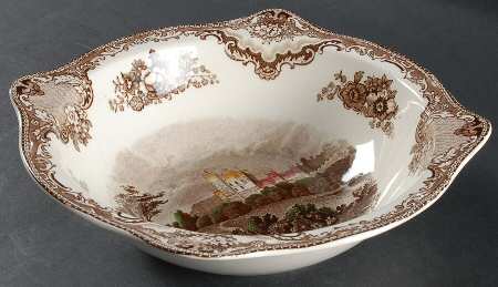 Old Britain Castles Brown Multicolor 9" Round Vegetable Bowl