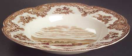Old Britain Castles Brown Multicolor Rim Soup Bowl