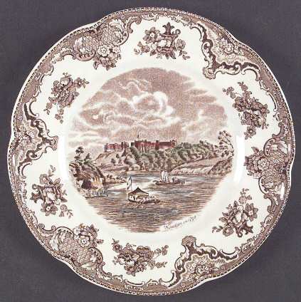 Old Britain Castles Brown Multicolor Luncheon Plate