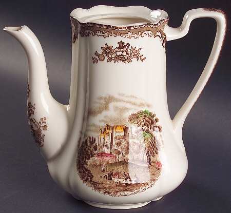 Old Britain Castles Brown Multicolor Coffee Pot No Lid by Johnson Brothers