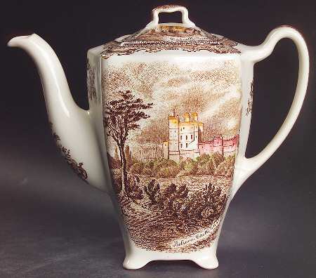 Old Britain Castles Brown Multicolor Small Coffee Pot & Lid