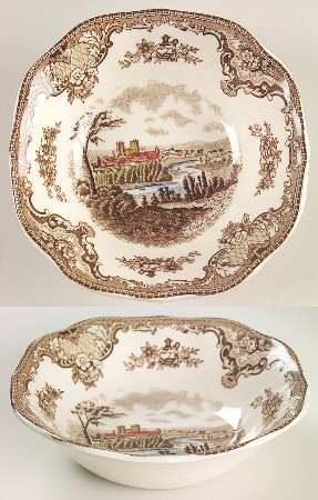 Old Britain Castles Brown Multicolor Square Cereal Bowl
