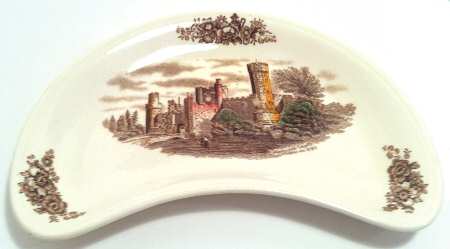 Old Britain Castles Brown Multicolor Crescent Salad Plate