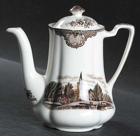 Old Britain Castles Brown Multicolor Mini Coffee Pot & Lid