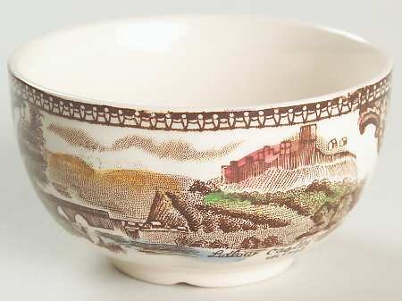 Old Britain Castles Brown Multicolor Mini Open Sugar Bowl