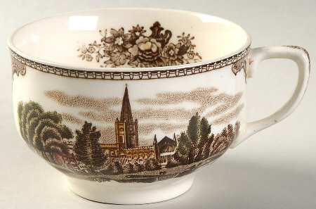 Old Britain Castles Brown Multicolor Flat Cup