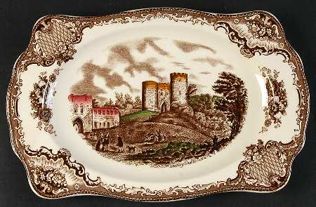 Old Britain Castles Brown Multicolor 10" Rectangular Serving Platter