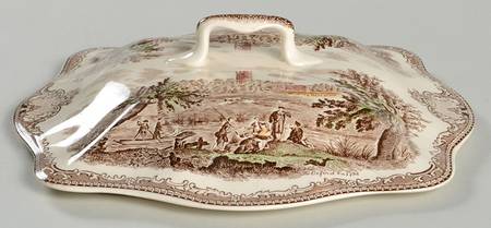 Old Britain Castles Brown Multicolor Lid for Square Vegetable