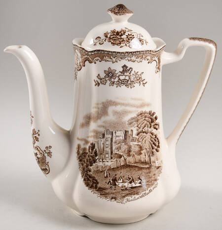 Old Britain Castles Brown Coffee Pot & Lid