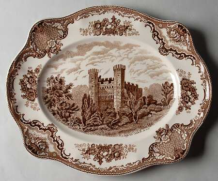 Old Britain Castles Brown 15" Oval Serving Platter